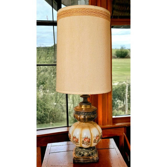 MCM Retro Country Cabin FarmHouse South Western Ranch Style Swag Table Lamp - Picture 1 of 8